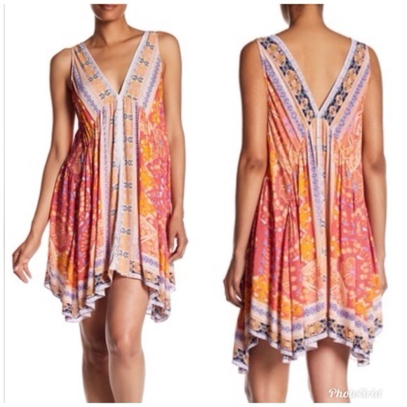 Free People Dresses & Skirts - Free People Gypsy Boho Lagenlook Trapeze Slip Dress